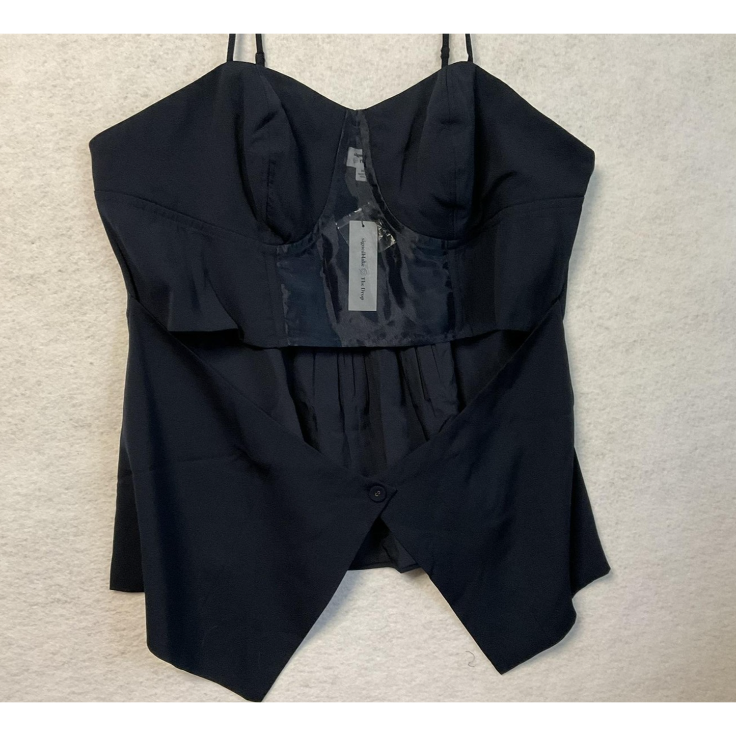 The Drop Signedblake Corset Top Womens 3X Black Bustier Peplum Adjustable Straps