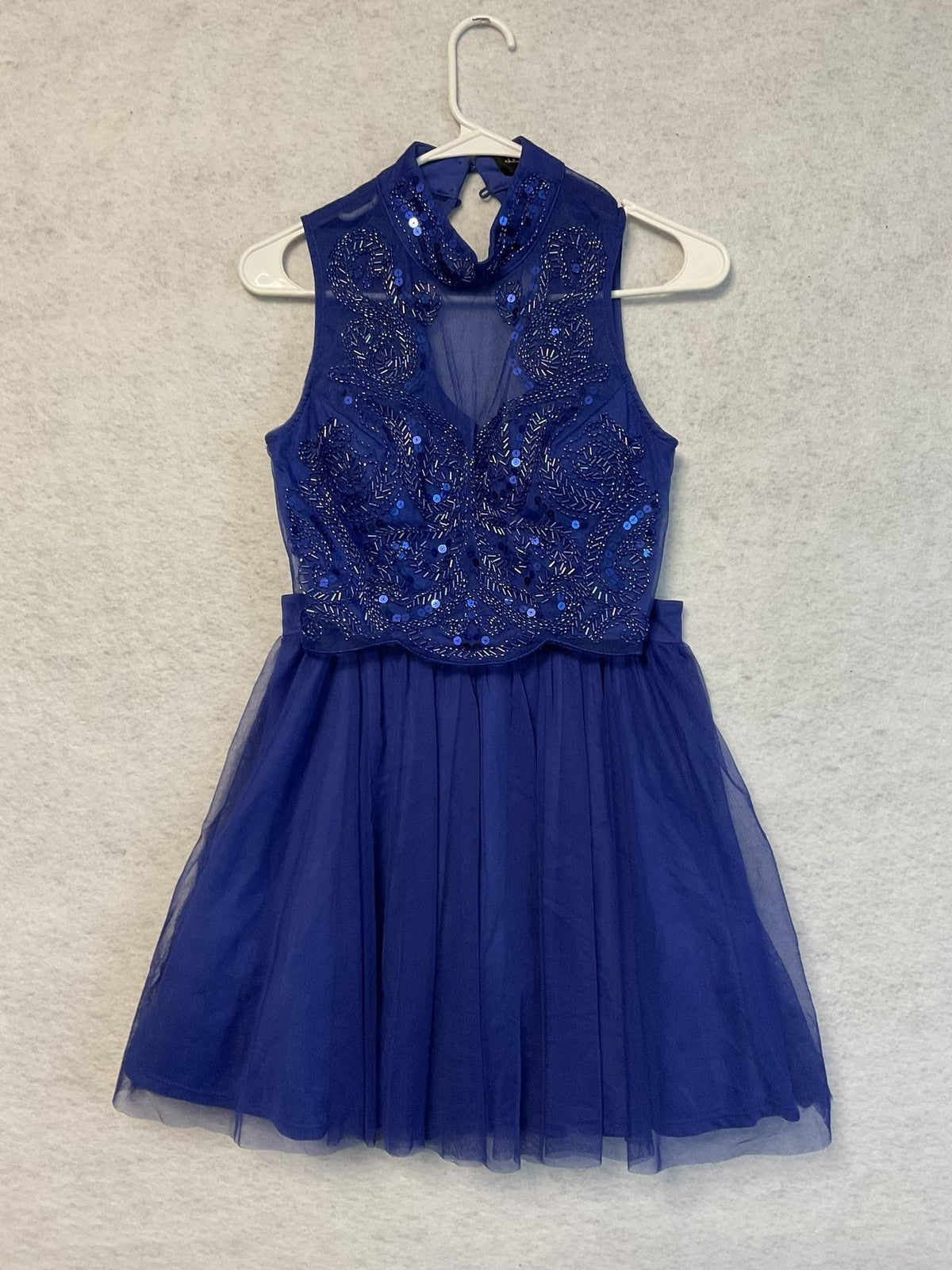 Skirt Tank Set Junior/Womens Sz 5 Blue Tulle Sequin Crop Party Formal Love Reign