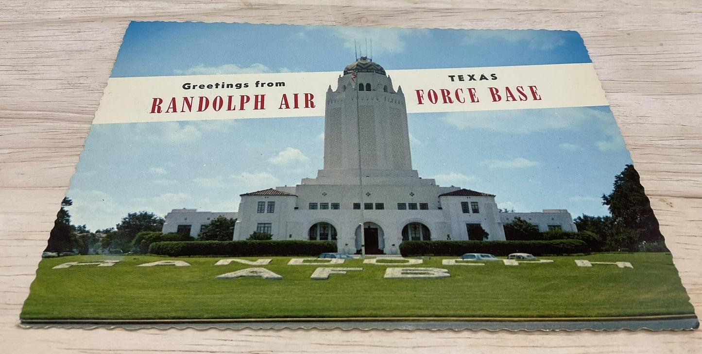 Vintage Randolph Air Force Base HS Crocker Linen Photochrome Postcard 5.5x3.5 In