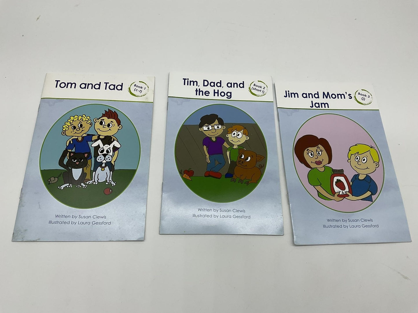 Lot 3 IMSE Decodable Readers Tom And Tad Tim Dad Hog Jim Mom's Jam PB Phonics