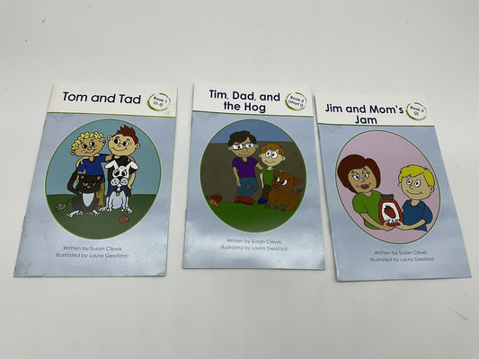 Lot 3 IMSE Decodable Readers Tom And Tad Tim Dad Hog Jim Mom's Jam PB Phonics