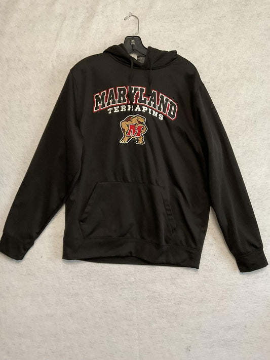 Maryland Terrapins Hoodie Sweatshirt Mens Large Black NCAA Football Colosseum
