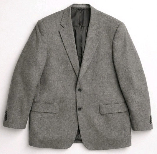 Bill Bass Sport Coat Men 44L Gray 100% Camelhair Blazer Classic Two Button Lined