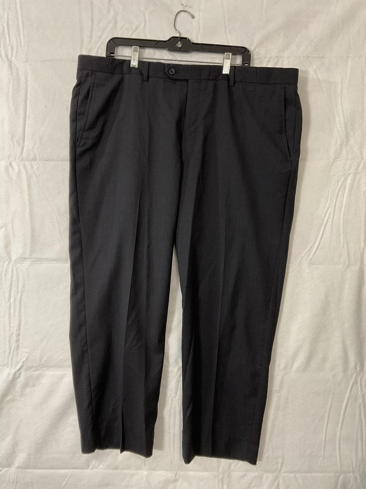 Dress Pants Mens 45x28 Gray Flat Front Straight Leg Business Casual Office