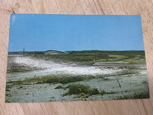 Helen M Tatum Postcard Topsail Island NC West Onslow Beach Bridge 1969