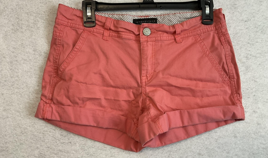 Aéropostale Shorts Womens 4 Pink Chino Short Cuffed Twill Casual Pockets