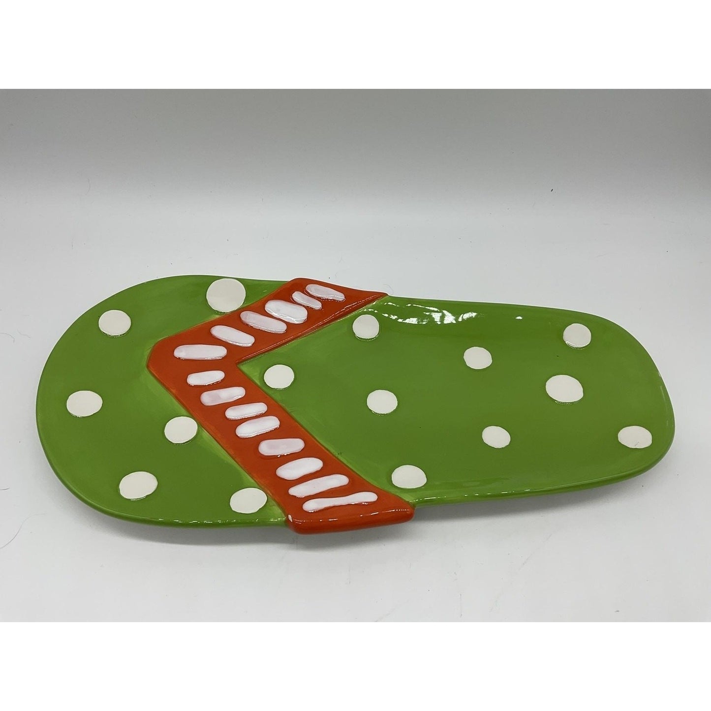 MSC Mainstreet Collection Flip Flop Platter Hand Painted 17 Inch Serving Tray