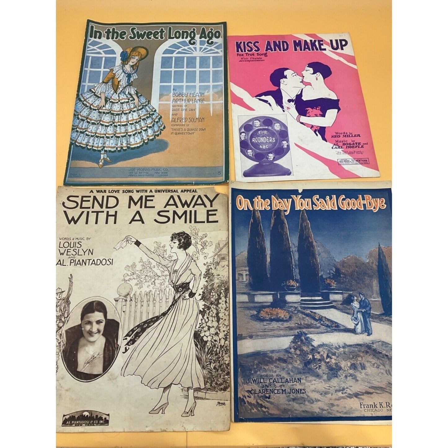 Lot of 4 Vintage Love & Wartime Sheet Music – 1910s-20s (Sentimental & Romantic)
