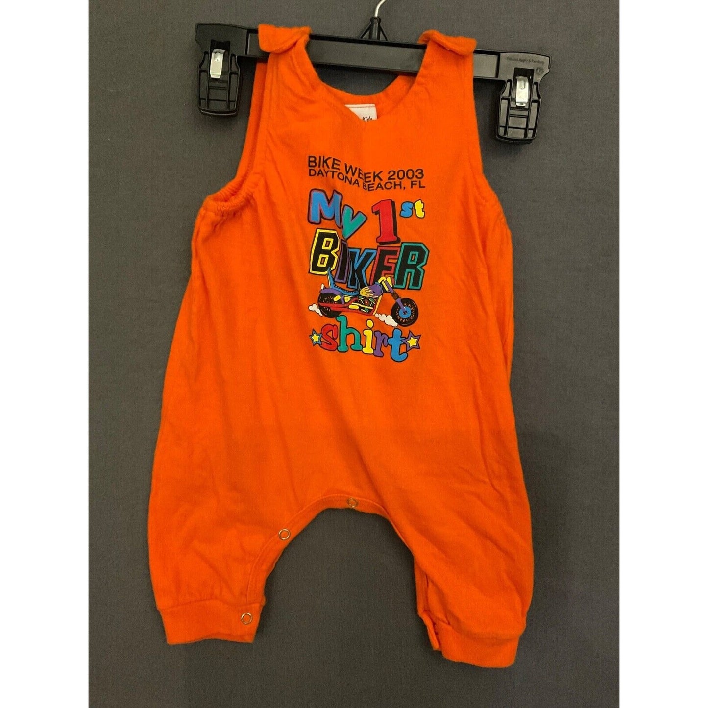 Vintage Biker Kids Daytona My 1st Biker Shirt Large Snap Bottom Jumper
