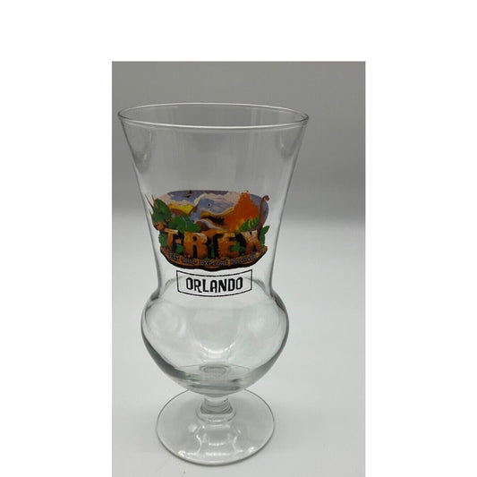 T-Rex and Rainforest Cafe Orlando Souvenir Hurricane Glass, 16 oz Dinosaur