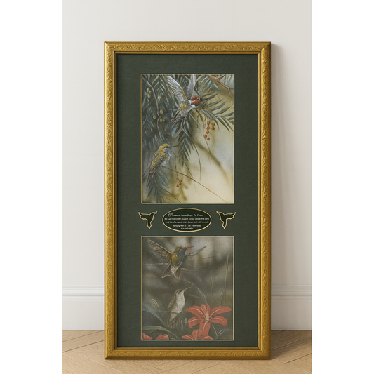 Hummingbird Framed Wall Art Therefore I Have Hope Scripture Lamentations Vintage