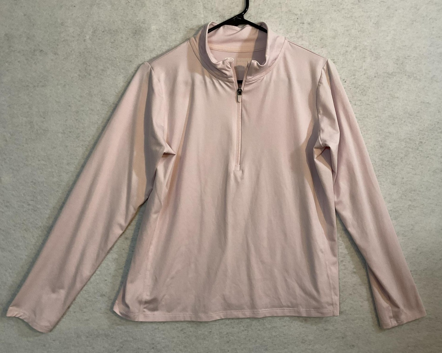 Athletic Works Pullover Womens XXL Pink 1/4 Zip Mock Neck Long Sleeve Stretch