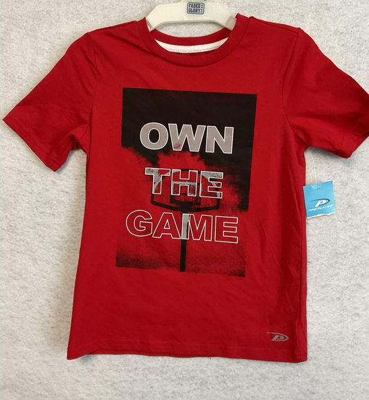 Pro Player Shirt Boys 7 Red Own The Game Basketball Graphic Short Sleeve Tee