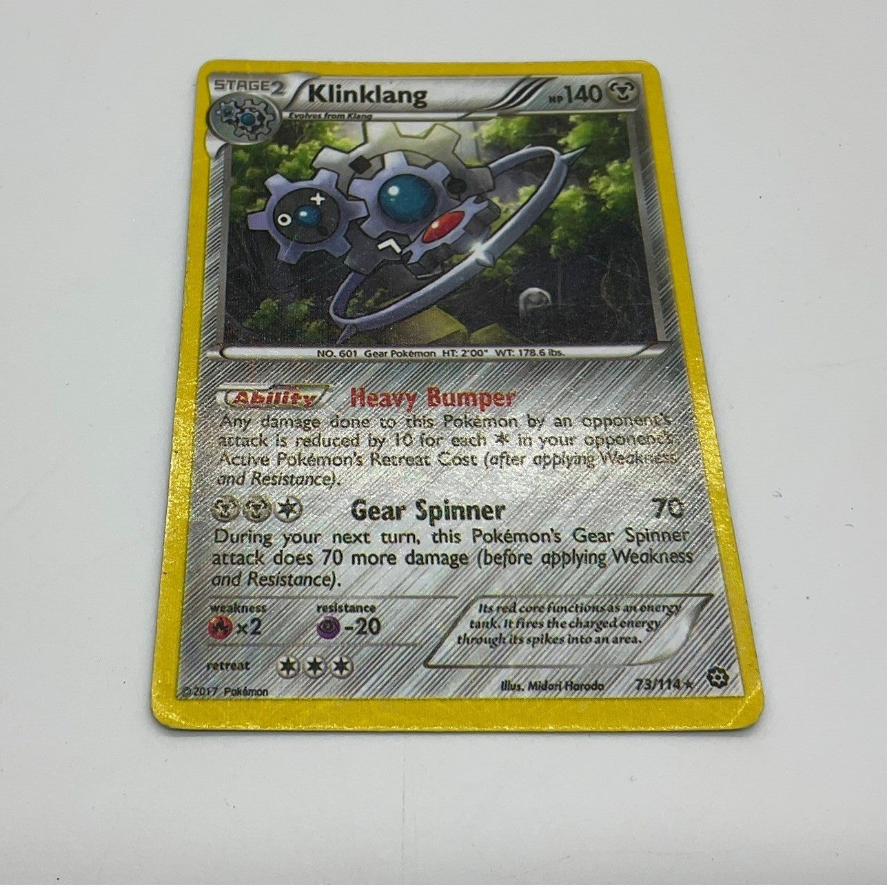 Pokemon Klinklang Card Unisex Holo Rare 73/135 Plasma Storm TCG