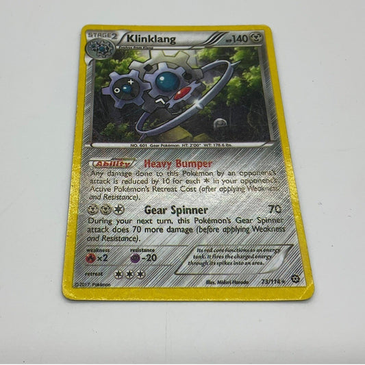 Pokemon Klinklang Card Unisex Holo Rare 73/135 Plasma Storm TCG