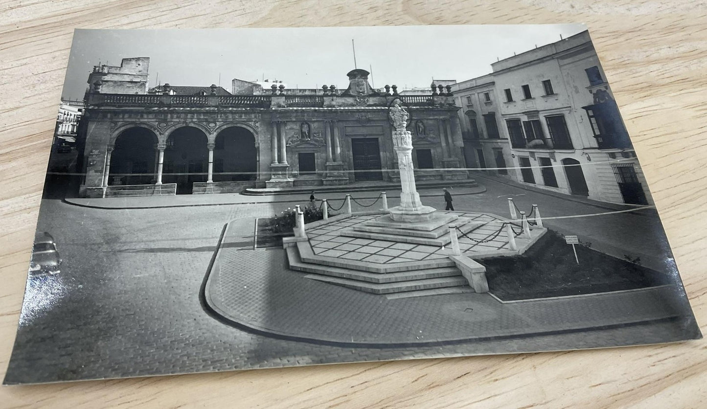 Vintage Jerez De La Frontera Plaza De La Asuncion Spain Postcard 5.5x3.5 In