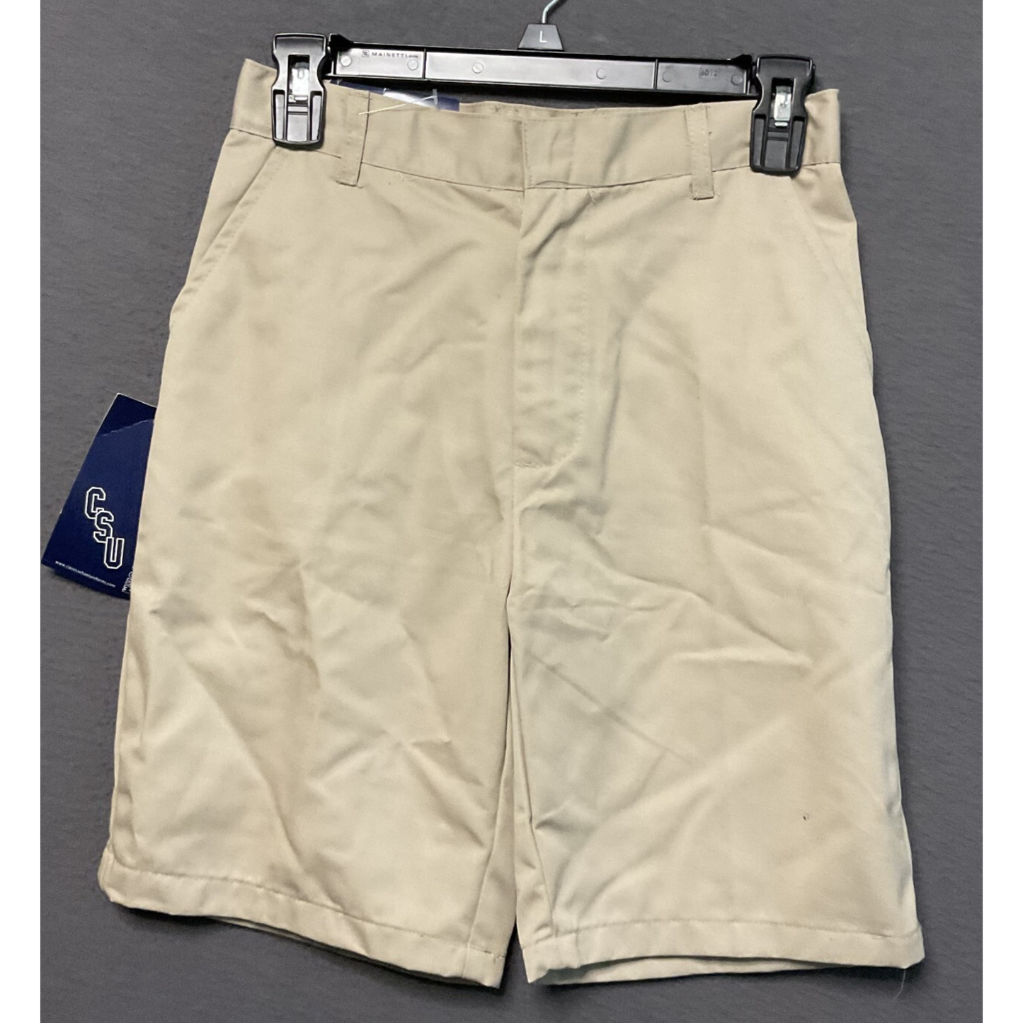 Classic School Uniform Shorts Boys 10 Khaki Flat Front Adjustable Schoolwear