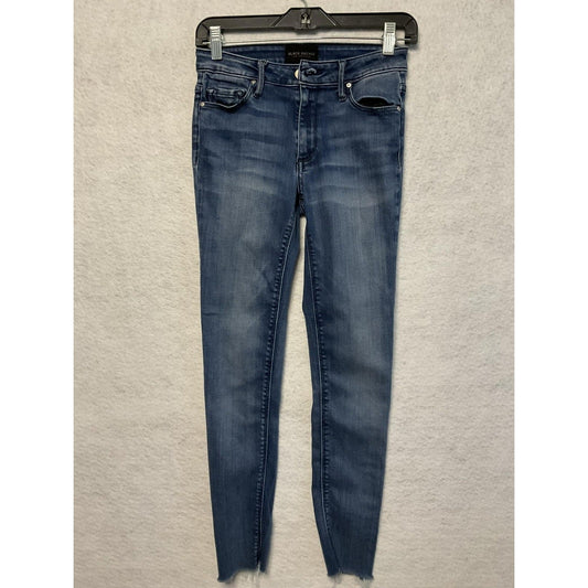 Black Orchid Jeans Womens 26 Blue Skinny Raw Hem Distressed Stretch Denim Pants