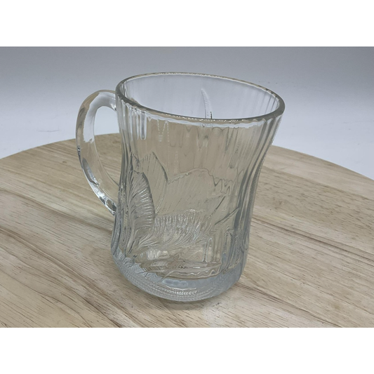 Arcoroc France Clear Glass Floral Mug Cup Embossed Nature Vintage Drinkware