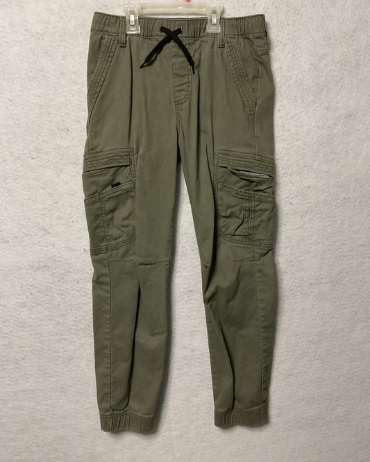 Wrangler Pants Boys 12 Regular Green Cargo Jogger Elastic Waist Pockets