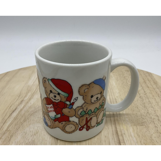 Teddy Bears Ceramic Coffee Mug Cup Cute Crafting Wraparound Graphic White Design
