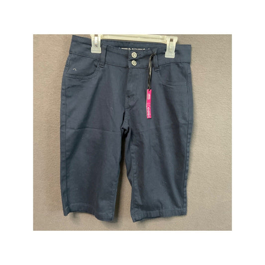 D. Jeans Shorts Women's Size 5 Bermuda Mid Rise Dark Wash Denim Stretch