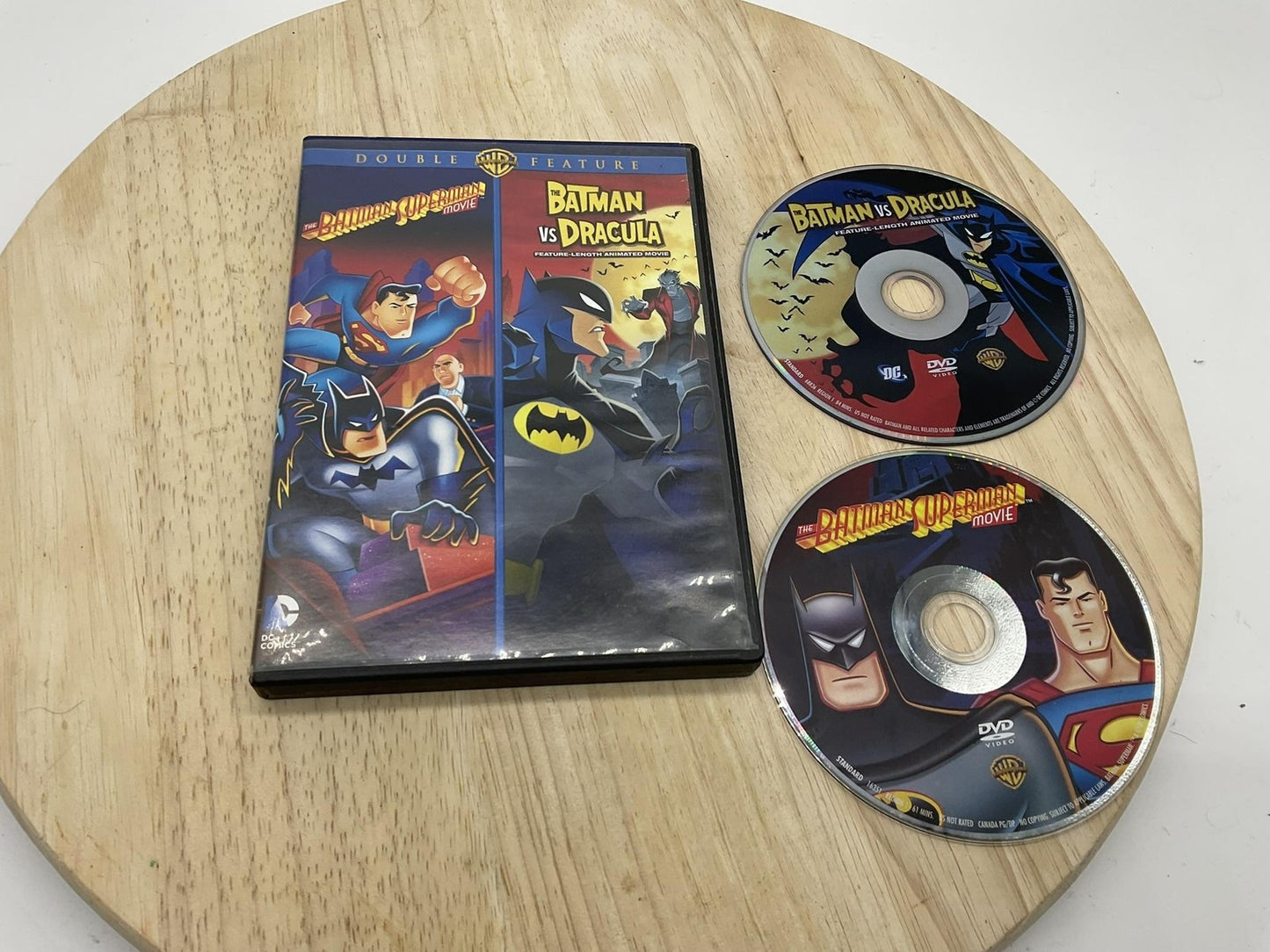Batman Superman / Batman Vs Dracula DVD Double Feature DC Animated Warner NR