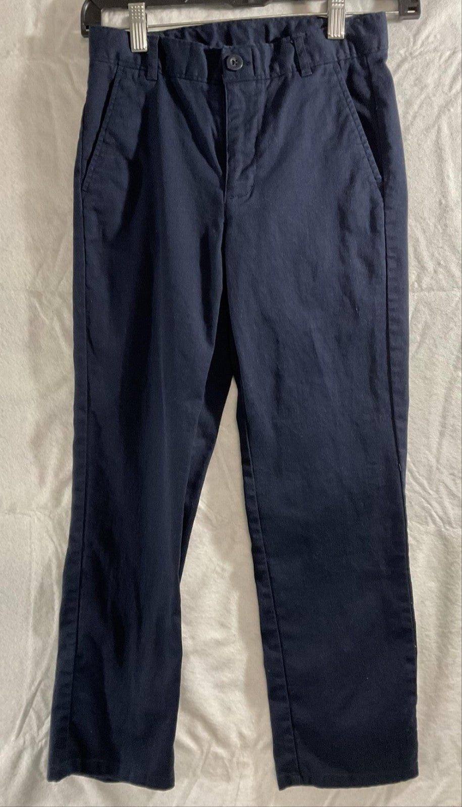 Nautica School Uniform Pants Boys 10 Blue Twill Adjustable Waist Stretch Cotton