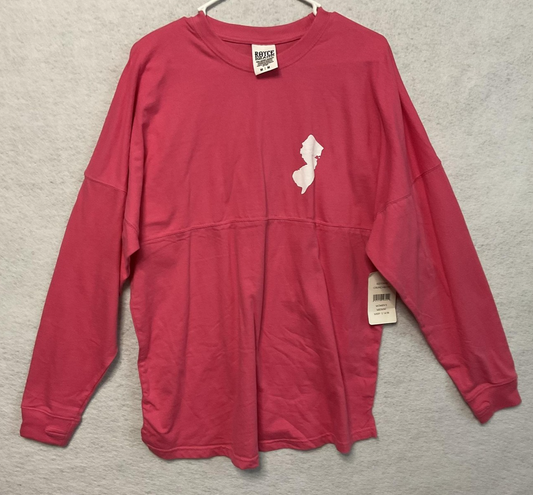 New Jersey Shirt Womens Medium Pink Long Sleeve Spirit Jersey Royce Brand NWT