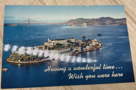 Vintage Alcatraz Island San Francisco HS Crocker Photochrome Postcard 5.5x3.5 In