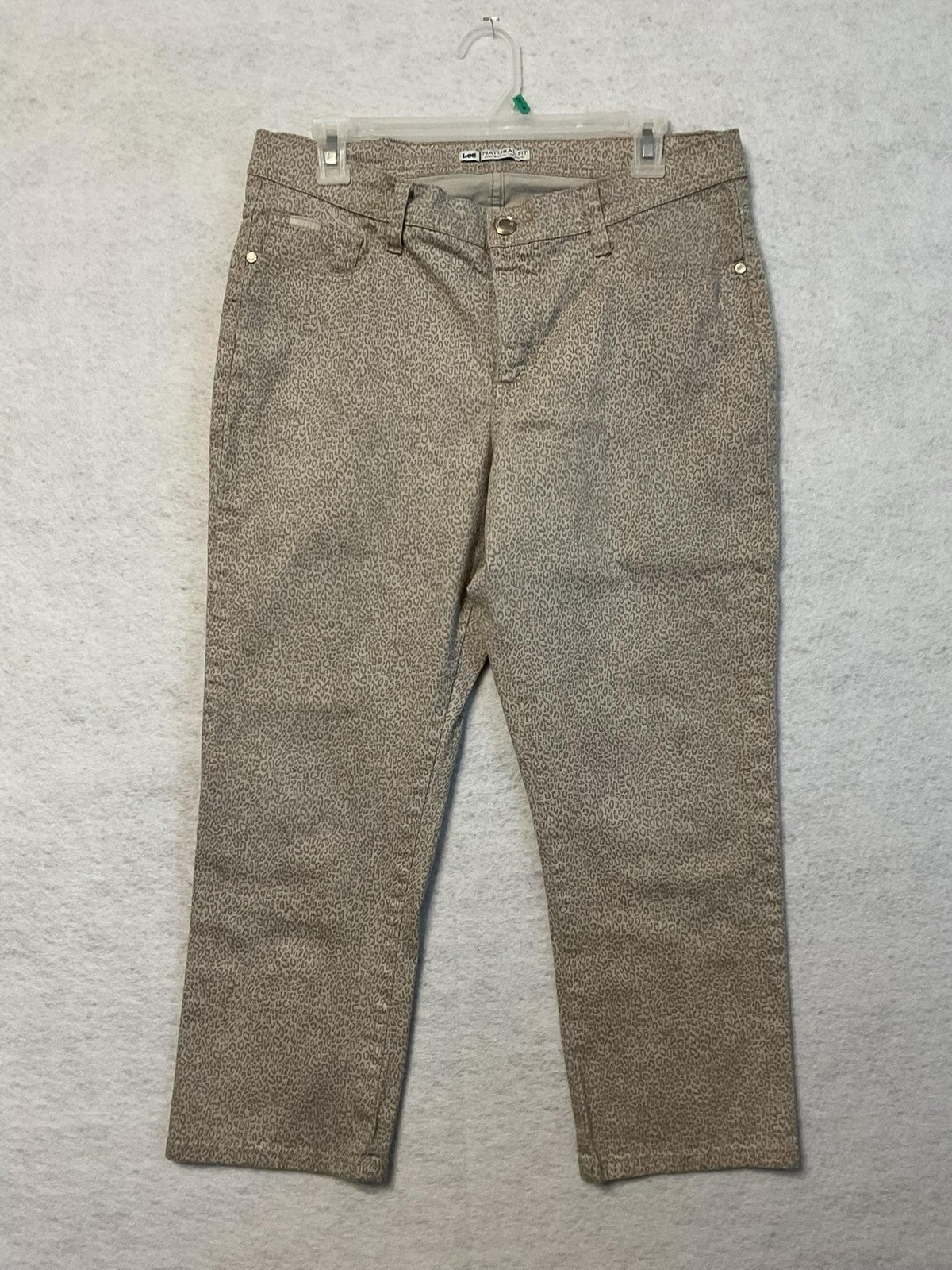 Lee Jeans Womens 32x23 Tan Leopard Animal Print Natural Fit Just Below Waist Y2K