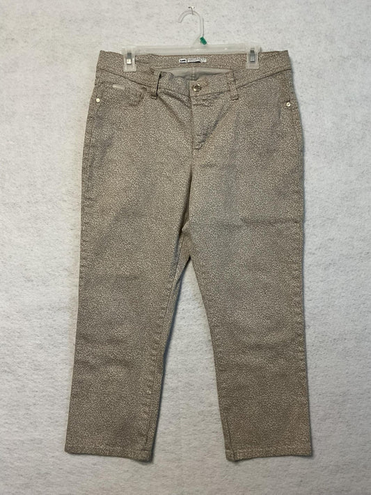 Lee Jeans Womens 32x23 Tan Leopard Animal Print Natural Fit Just Below Waist Y2K