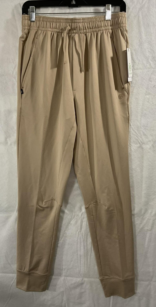 Gaiam Zen Flex Jogger Pants Womens Small Beige Elastic Waist Soft Yoga Pockets