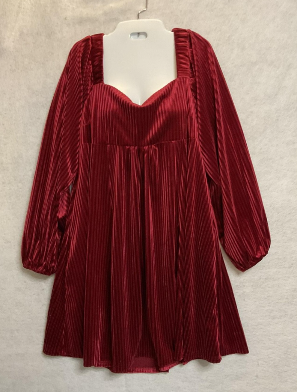 Velvet Dress Womens Medium Red Puff Sleeve Sweetheart Mini Party Cocktail Ruched