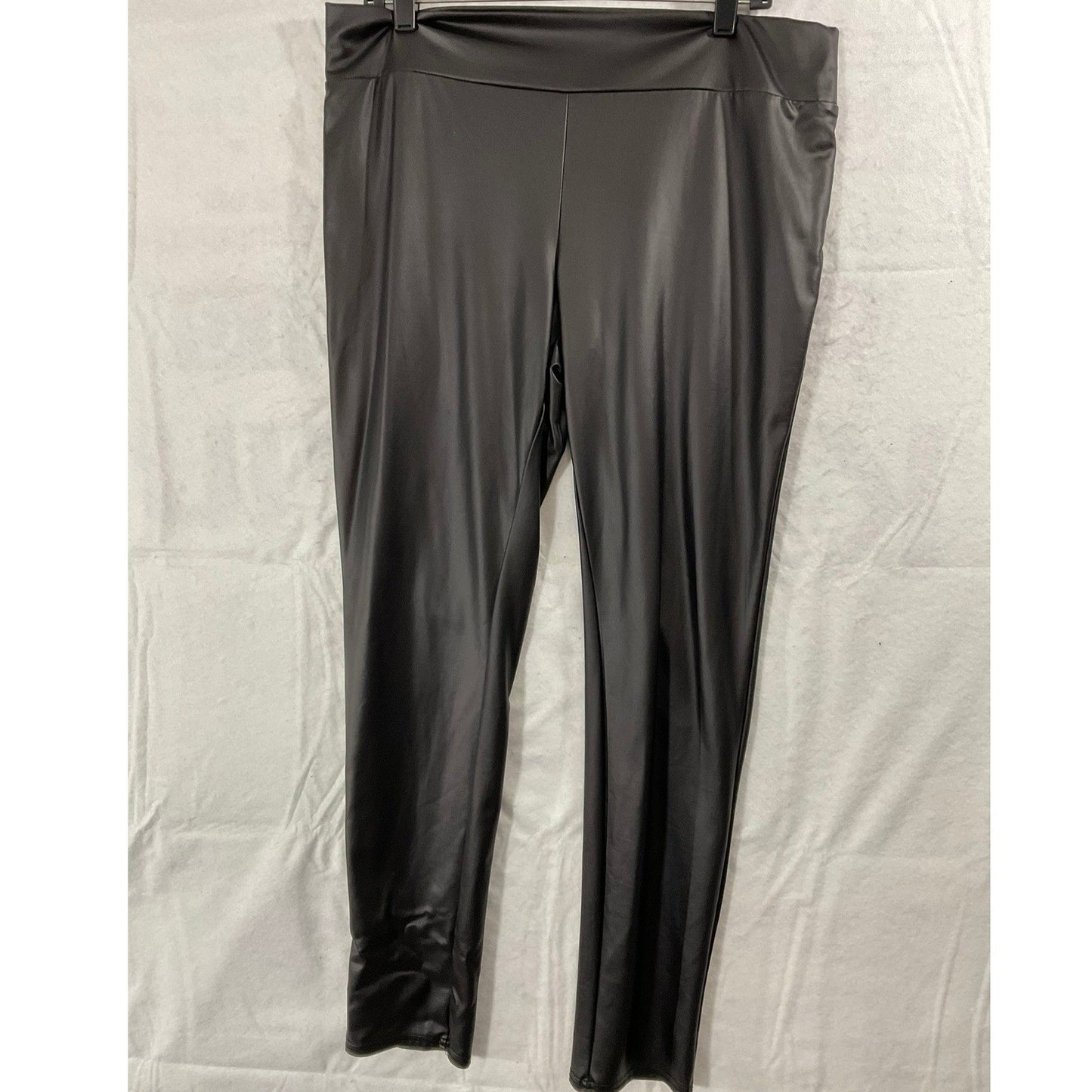 Gussini Faux Leather Leggings Womens 2X Black High Rise Stretch Pants G1001