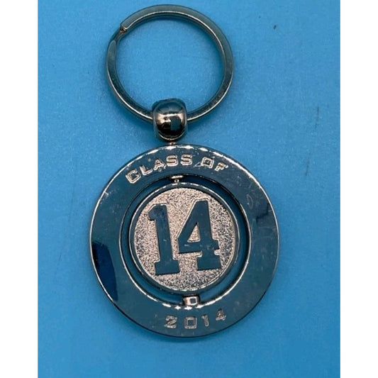 Class of 2014 Spinner Keychain Silver Round Graduation Gift Keepsake