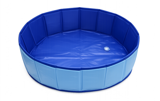 Blue PVC Foldable Pet Pool Size S Small Dog Cat Bathing Wading Tub Portable