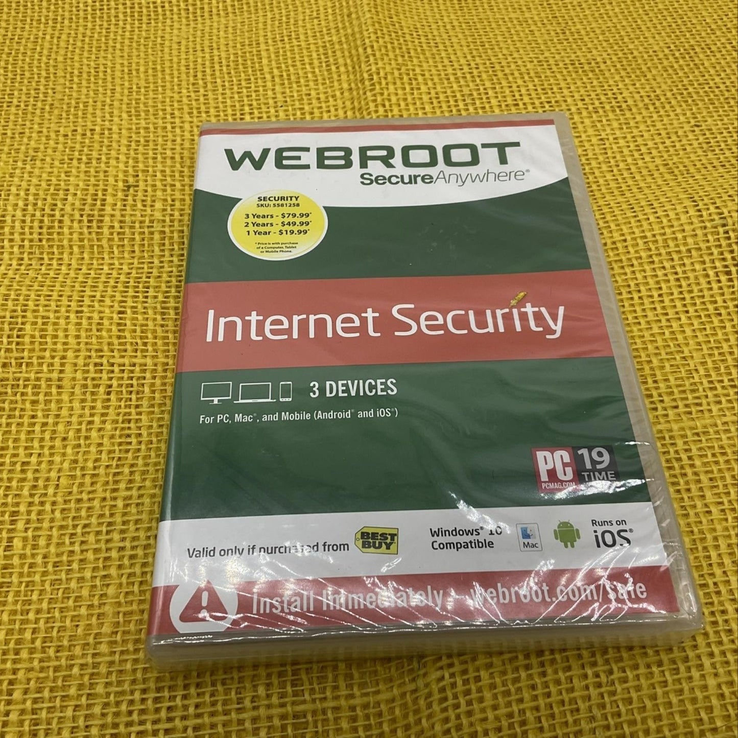 Webroot Internet Security 3 Devices SecureAnywhere Key Card PC Mac Android IOS