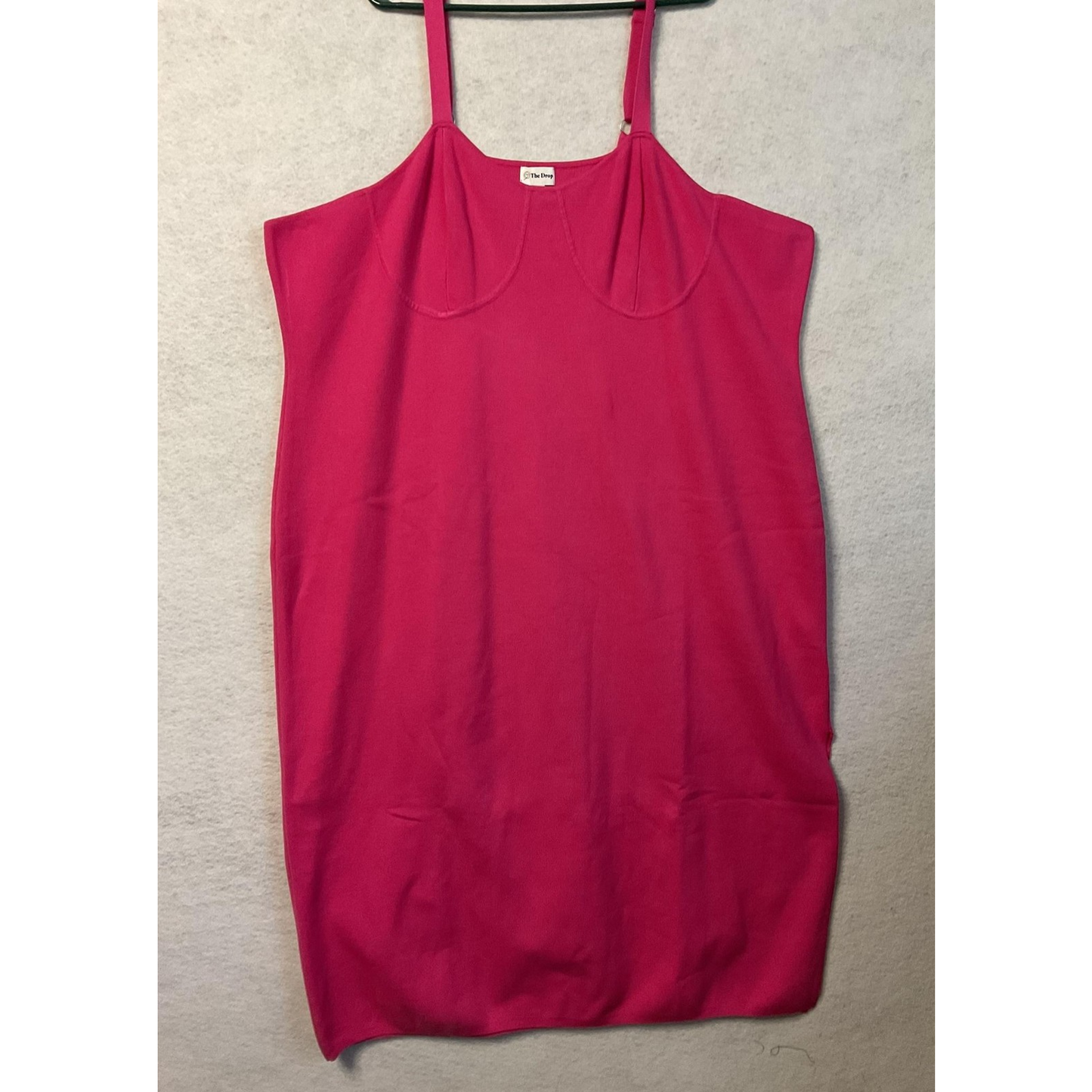 The Drop Dress Womens 5X Hot Pink Sylvia Sweater Knit Adjustable Strap Plus