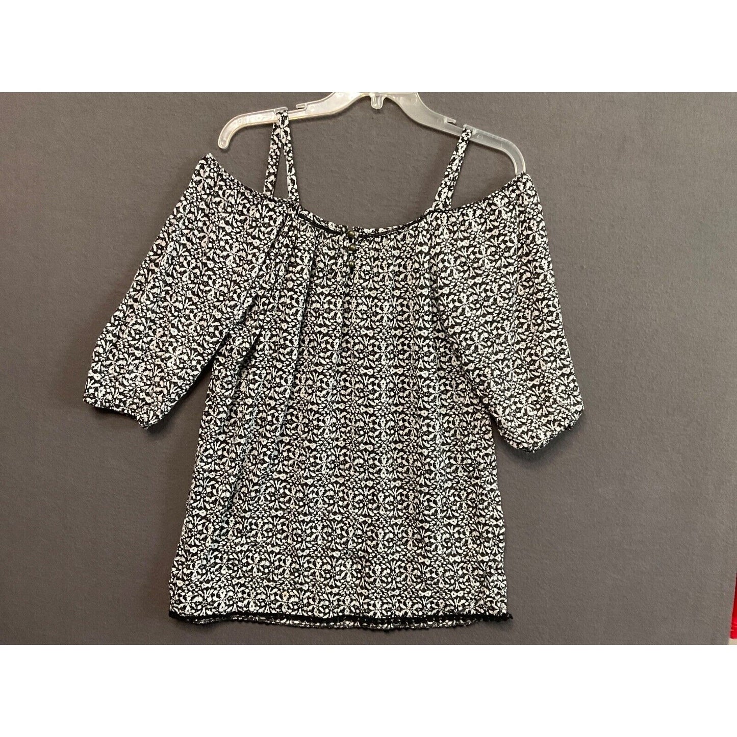 Street Laundry Cold-Shoulder Top Blouse Floral Boho Peasant Fairy Boho EST SZ L