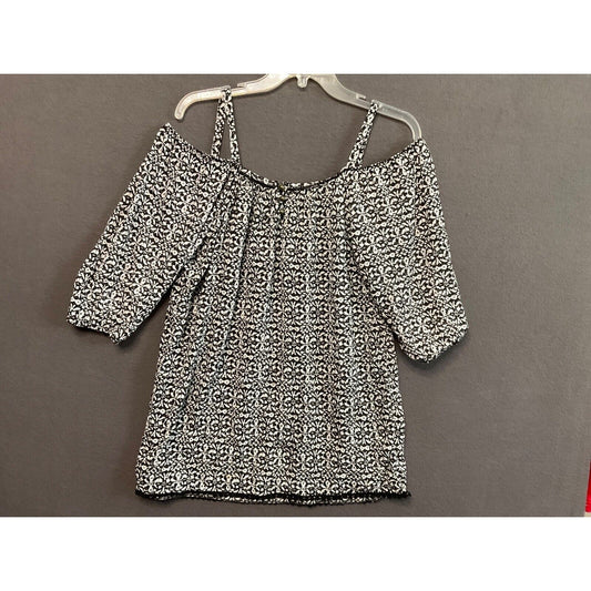 Street Laundry Cold-Shoulder Top Blouse Floral Boho Peasant Fairy Boho EST SZ L