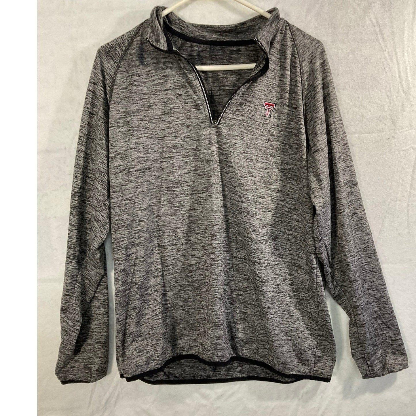 Holloway Texas Tech Red Raiders Pullover Mens L Gray Space Dye 1/4 Zip 222300