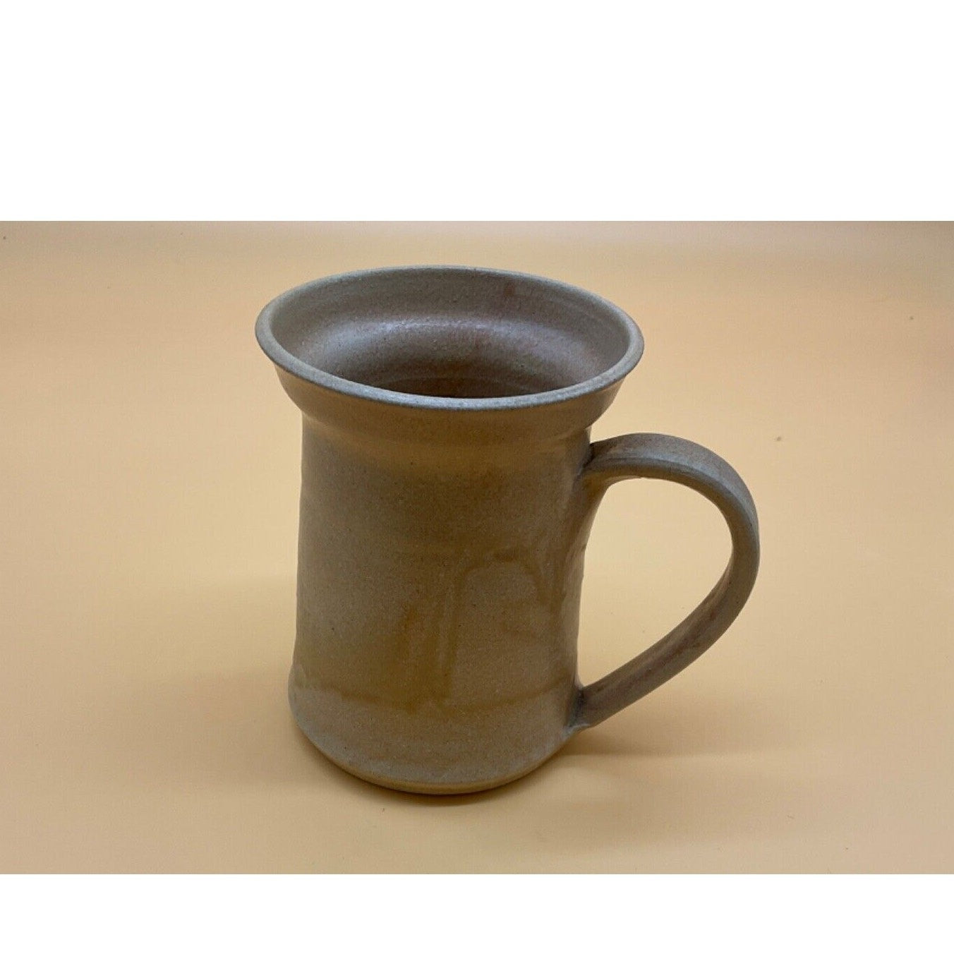Vintage 1980 Ceramic Pottery Glazed Mug 5" High 4" Top Handmade