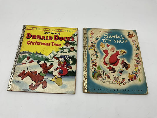 Vintage Little Golden Books Lot Walt Disney Donald Duck's Santa's Toy Shop