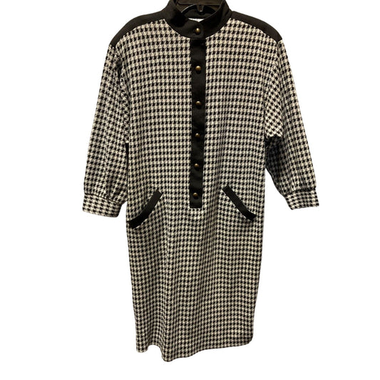 Vintage Willi of California Dress Size 8, Black/White, 3/4 Sleeve, Pockets
