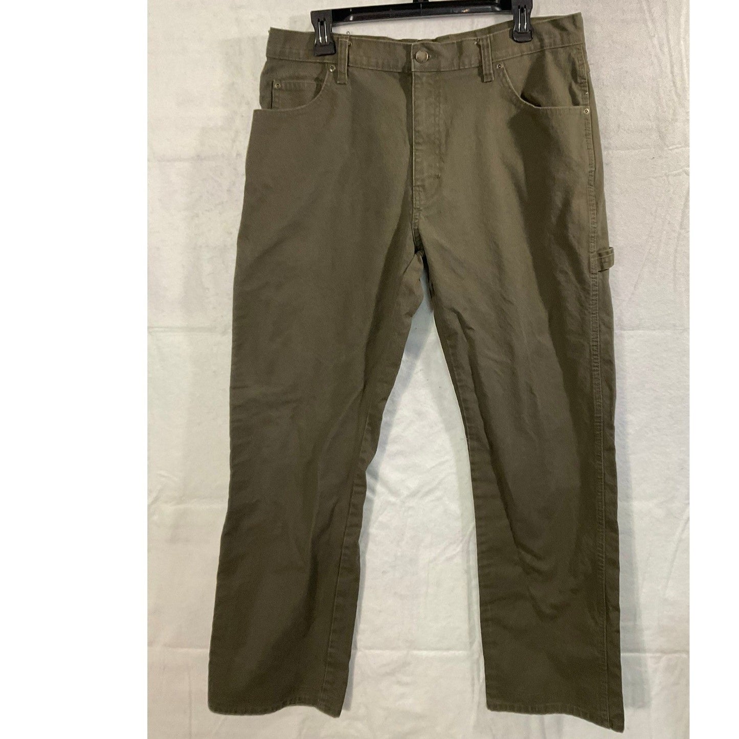 Dickies Mens Carpenter Utility Pants Olive Green 34x32 Straight Leg Workwear