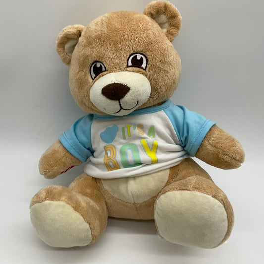 Build-A-Bear Teddy Bear Unisex 15in Brown Its A Boy Shirt Plush Stuffed Animal