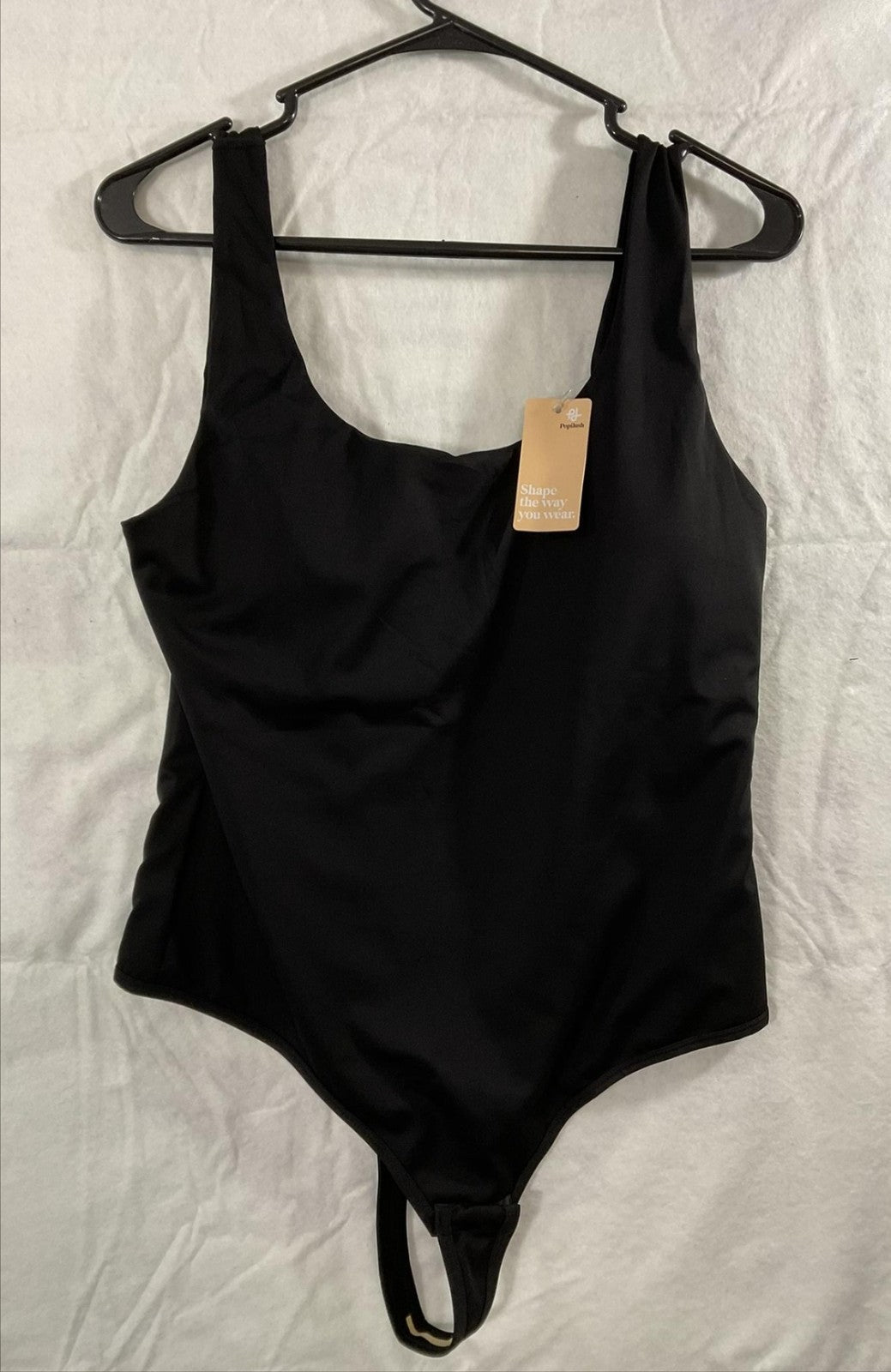 Popilush Shaper Bodysuit Womens XXL Black One Piece Slimming Stretch Shapewear