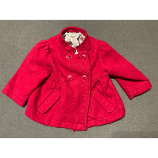 Circo Red Double Breasted Pea Coat Toddlers 12 Months Front Pockets Winter Wear