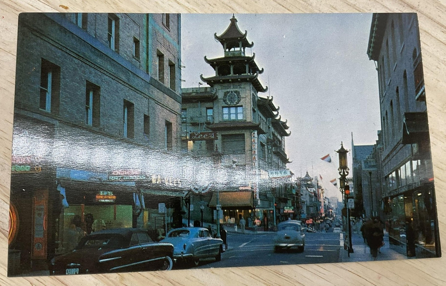Vintage Chinatown At Night San Francisco Colourpicture Postcard 5.5x3.5 In